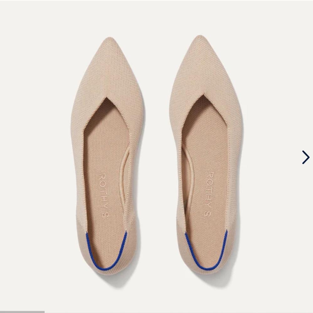 NEW Rothy's The Point pointed toe knit ballet flats neutral tan beige ecru 11
